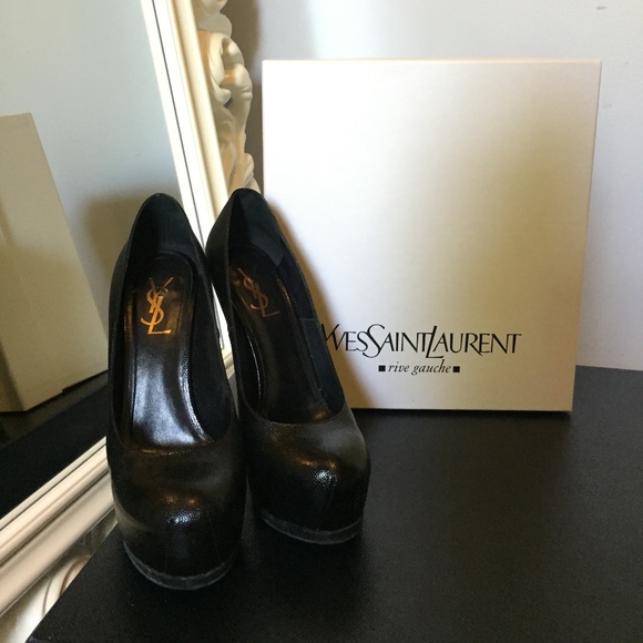 YSL Tribtoo Black Caviar Leather Pumps in size 38 - Picture 2 of 9